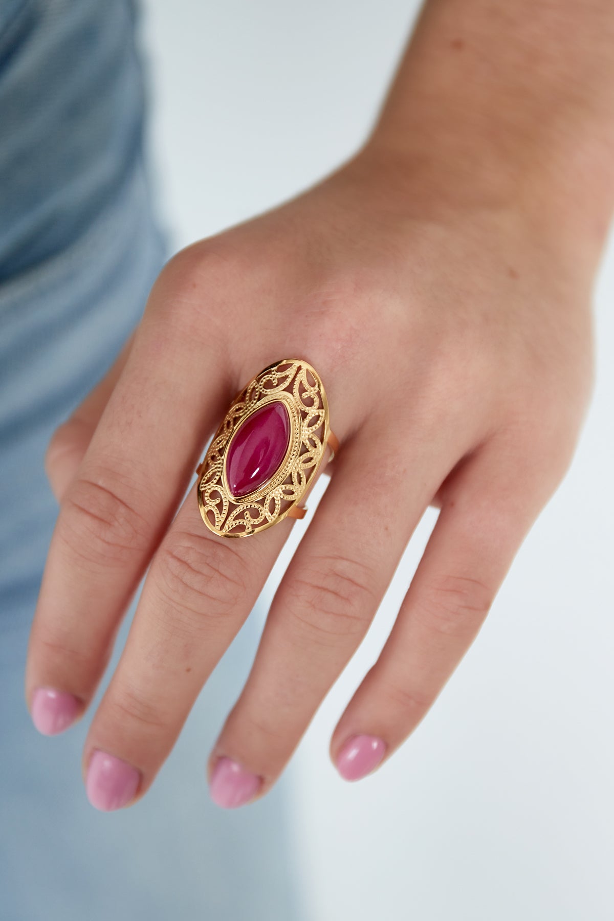 Big stone ring - red