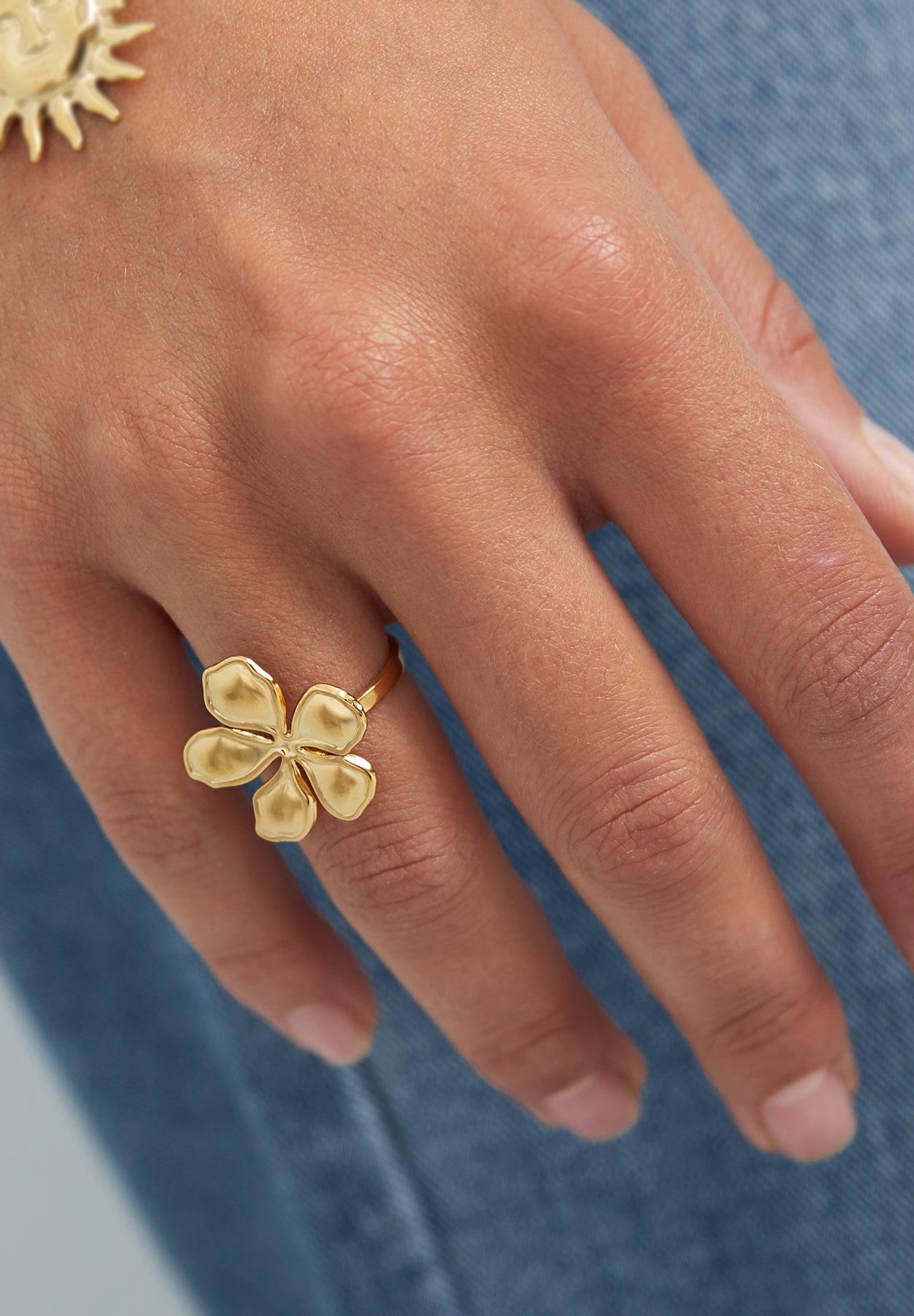 Ring glitz flower - Gold color
