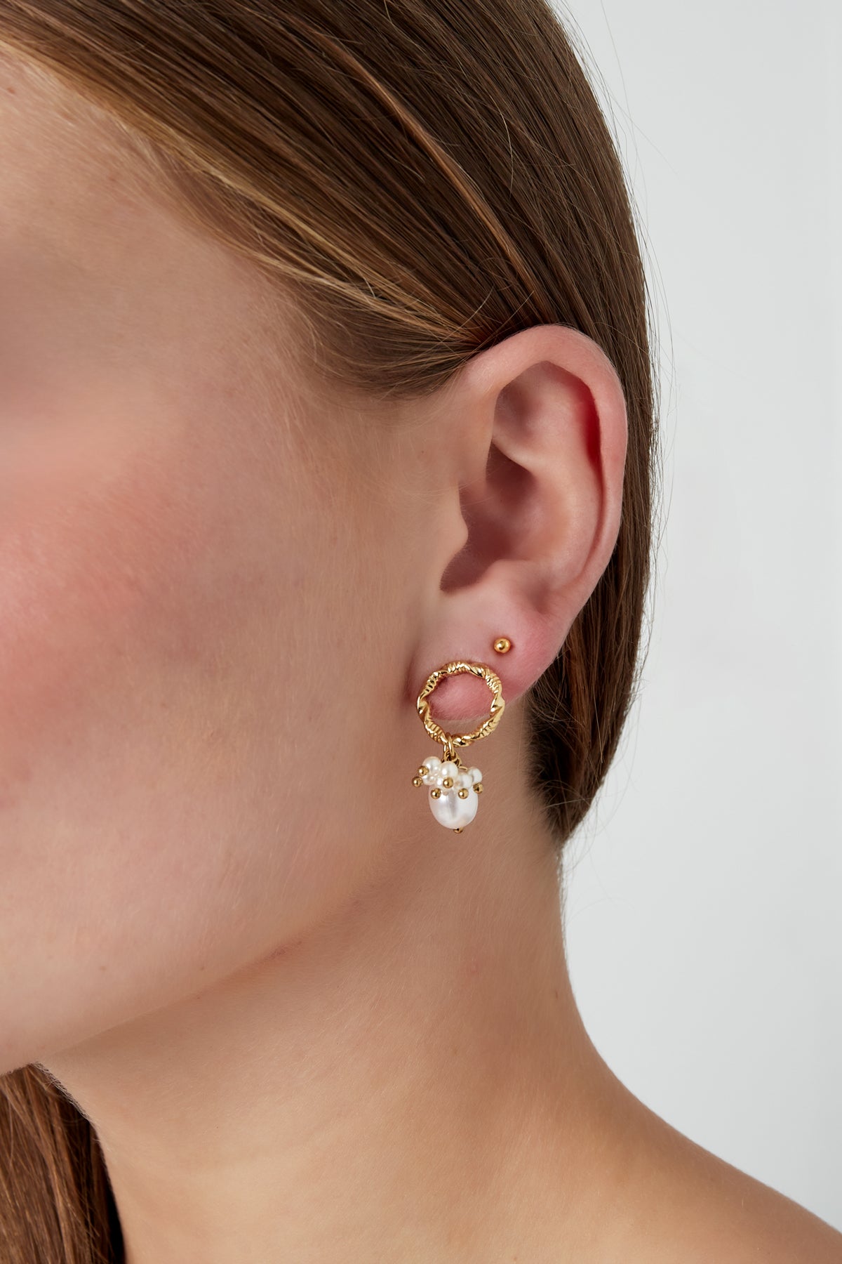 Lovely Little Pearls earrings - gold