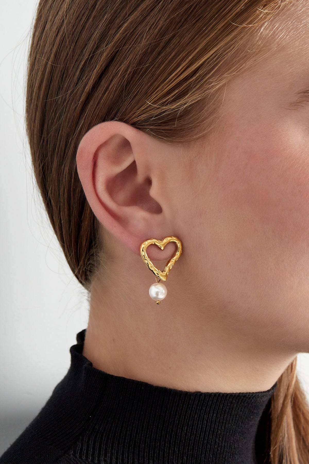 Sweetheart Pearls earrings - Gold color