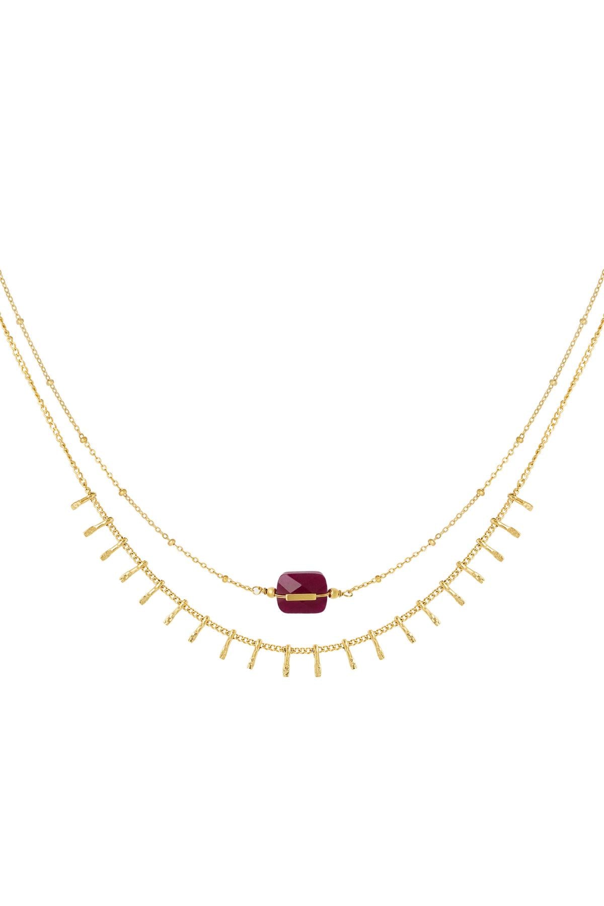 Ketting - Fuchsia Stone