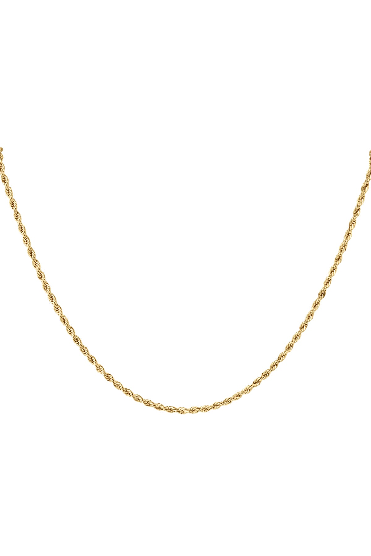 Unisex ketting gedraaid fijn - goud
