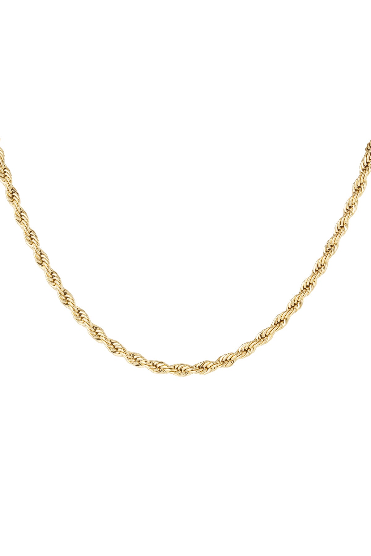 Unisex ketting dik gedraaid kort - goud