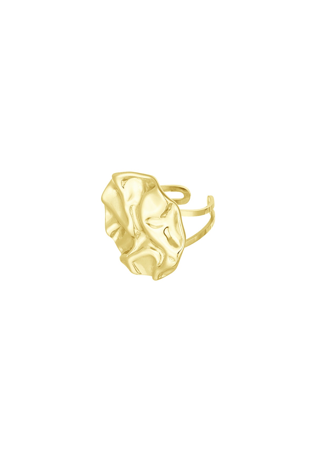 Ring statement structure round - Gold color