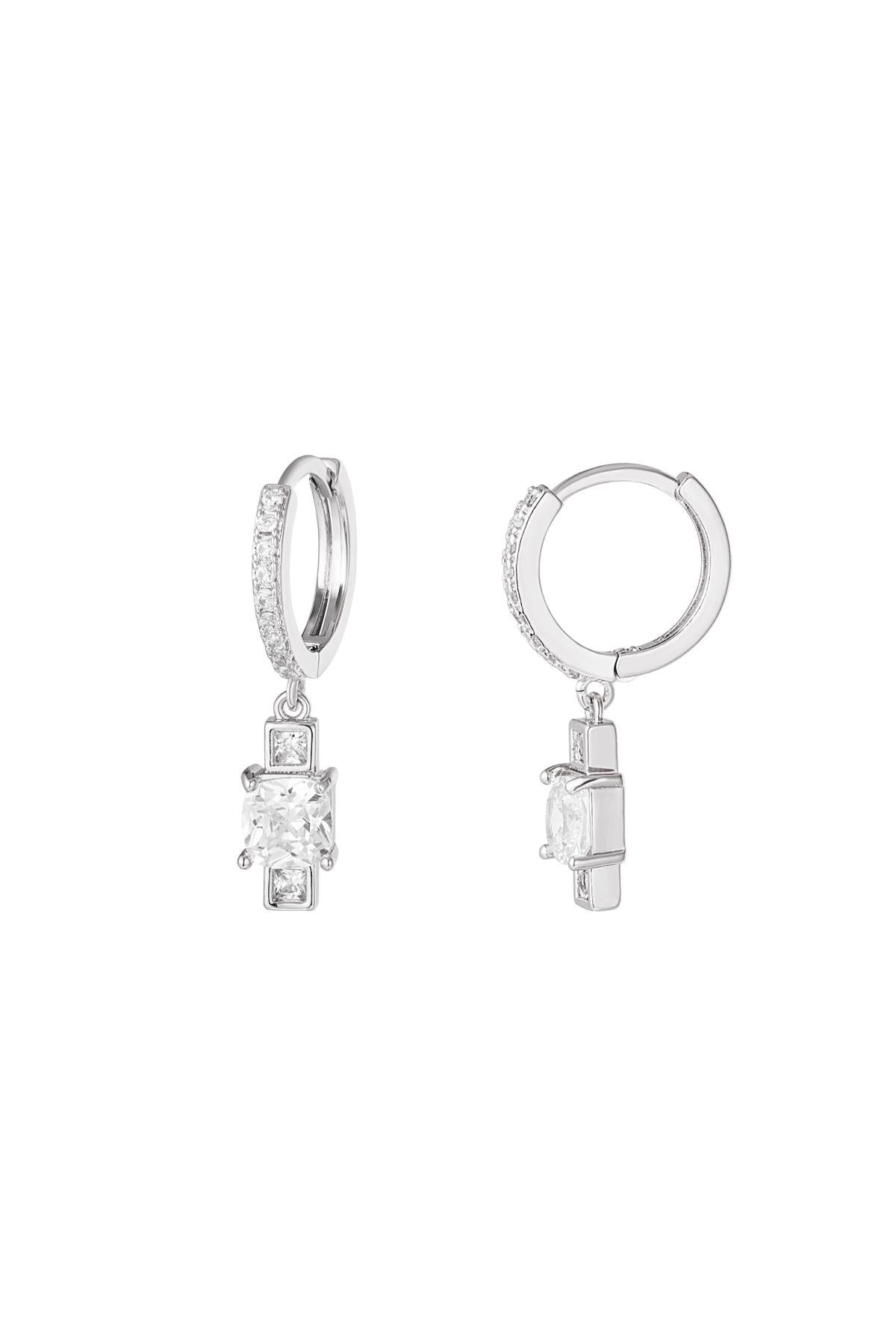 Oorbel zilver zirkoon bedel