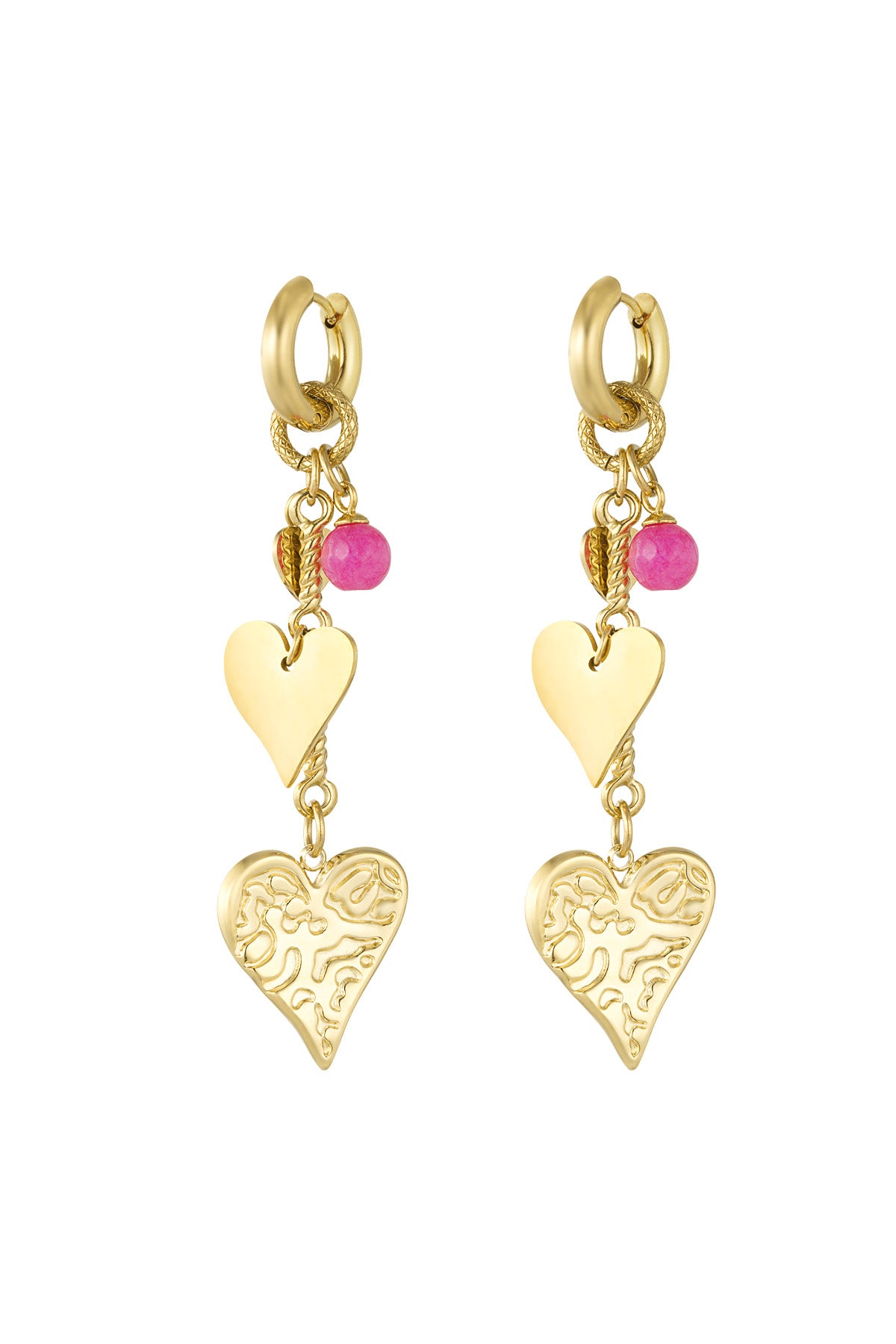 Love signature earrings - Gold color