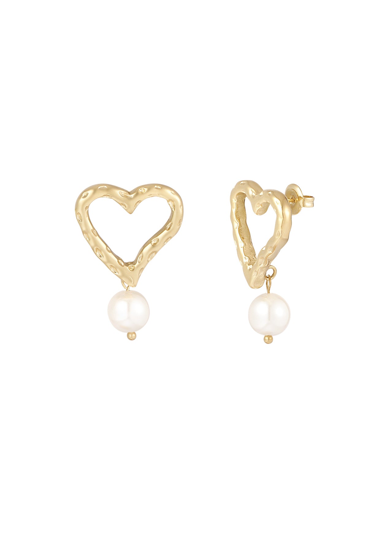 Sweetheart Pearls earrings - Gold color