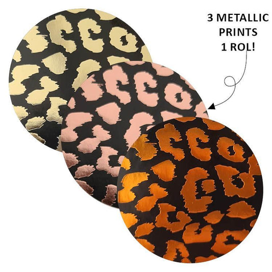 Sticker - Cheetah assorti 3-kleuren zwart - per 10