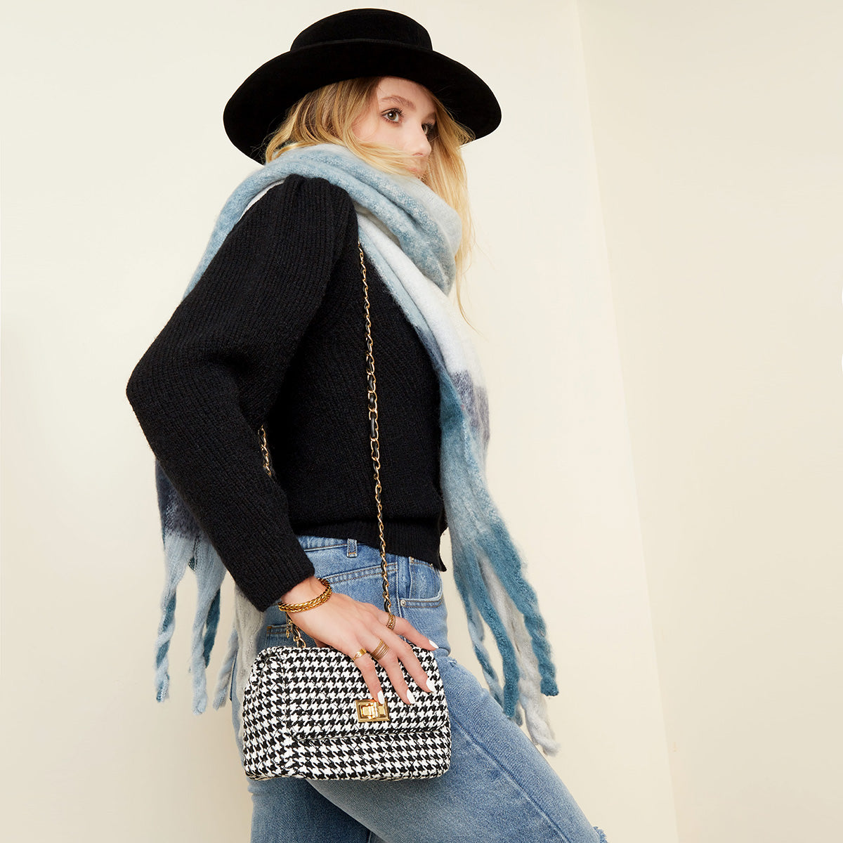 Pied de Poule bag - wit