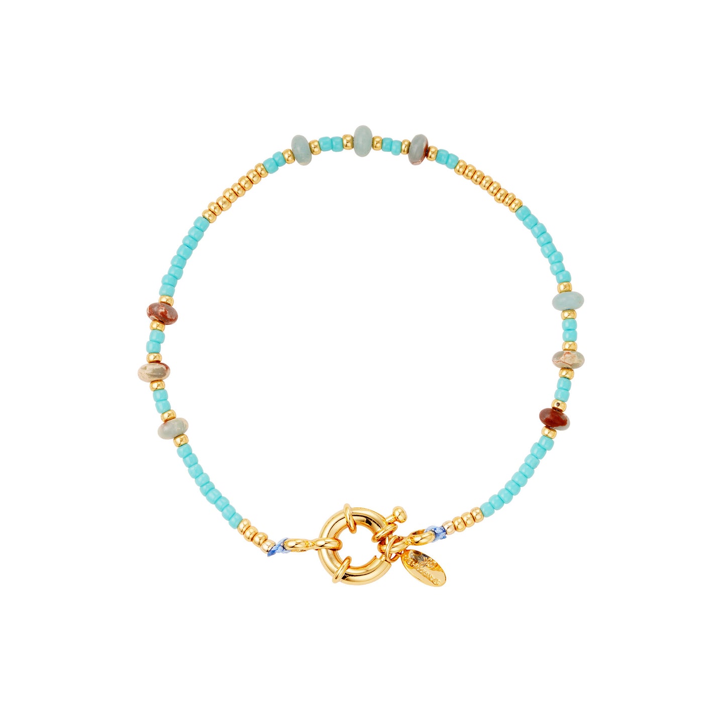 Armband - colored beads - blauw