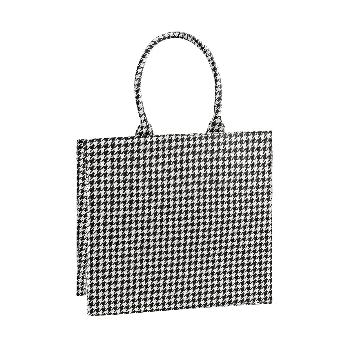 Pied de poule shopper - wit