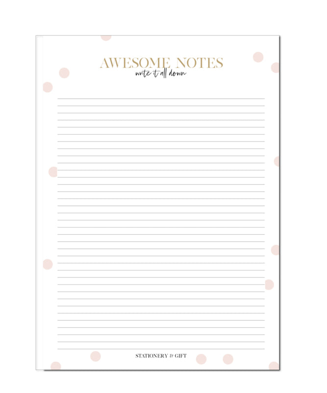 Schrijfblok A4 | Pink Dots Awesome Notes