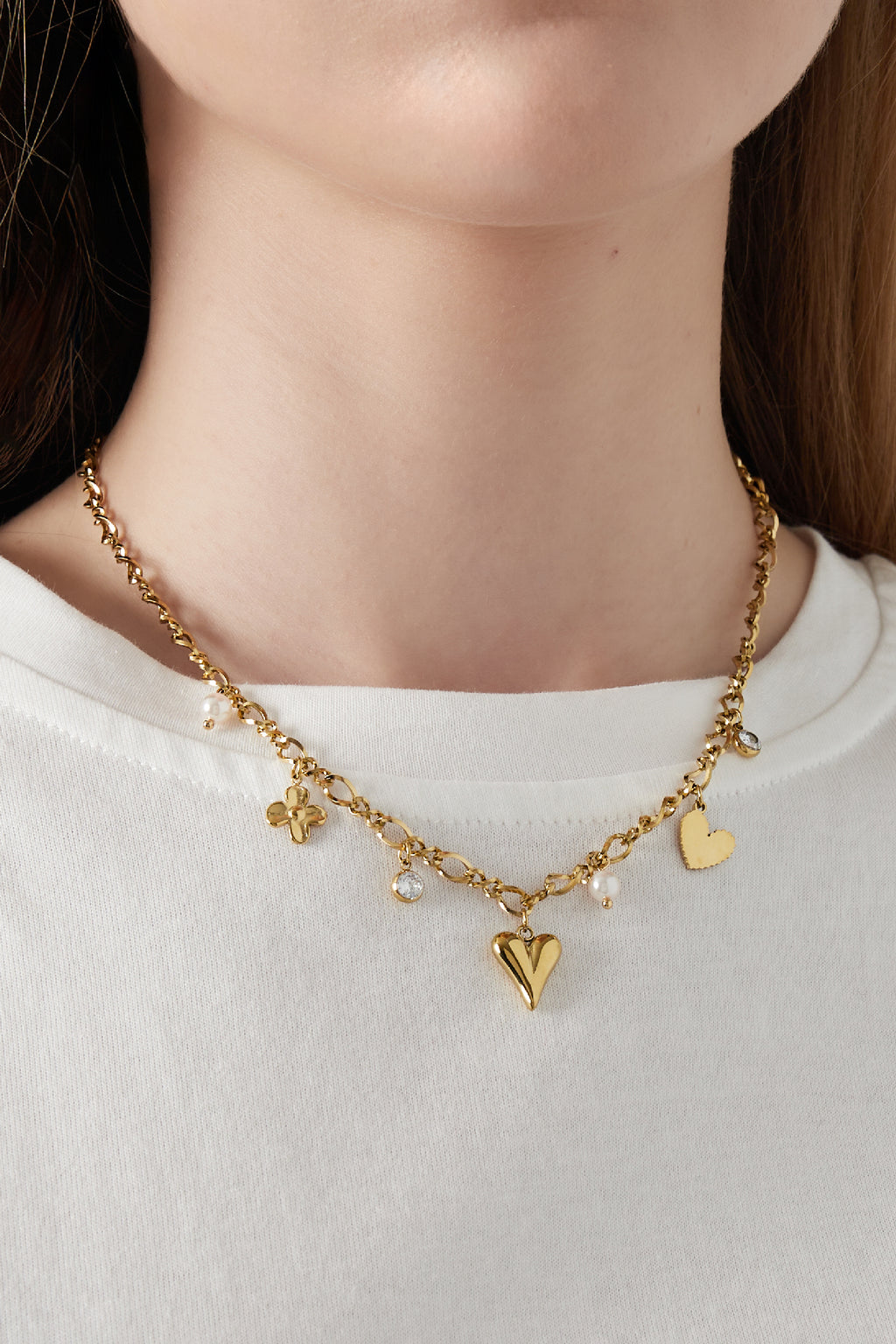 Sparkling love necklace - gold