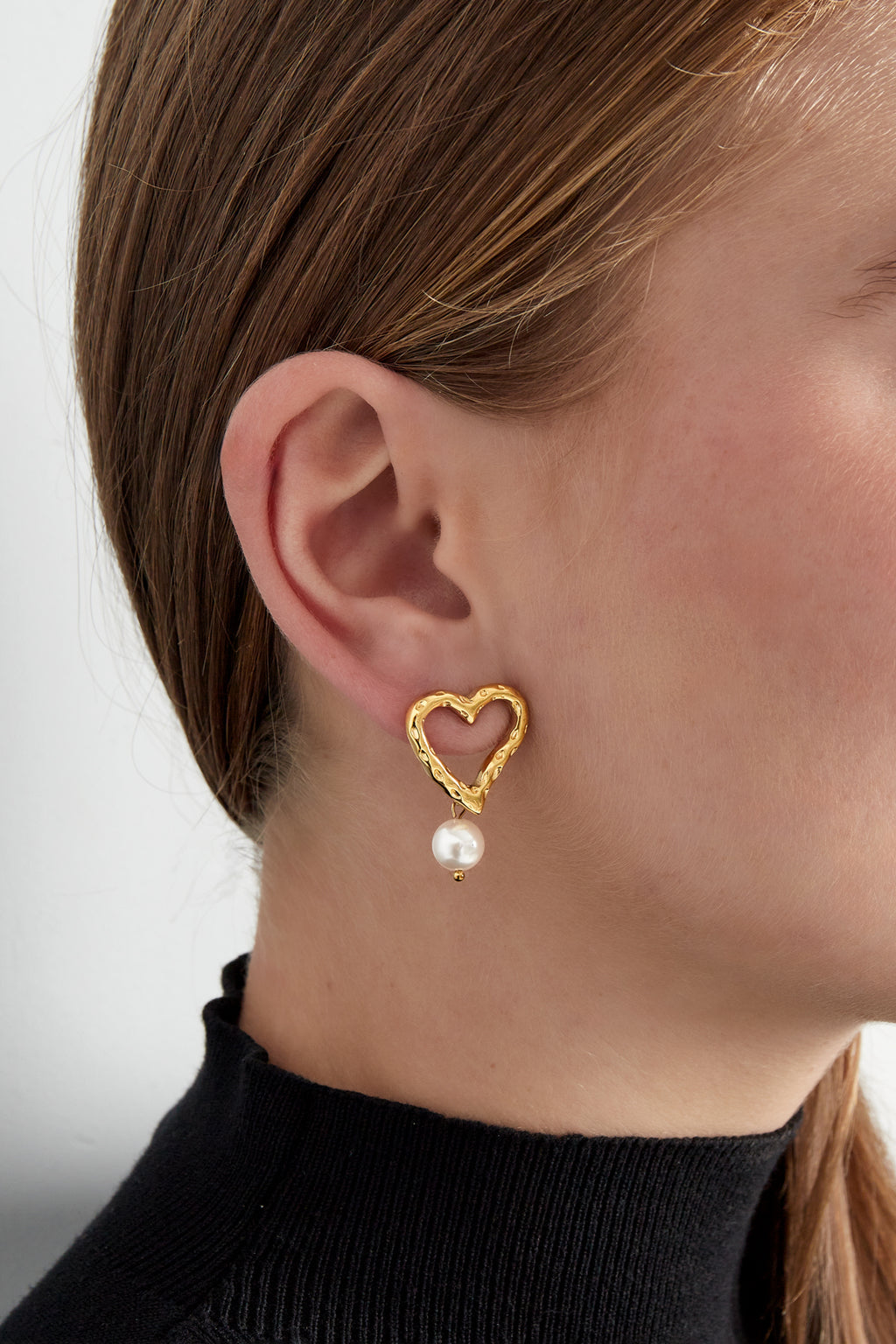Sweetheart Pearls earrings - Gold color
