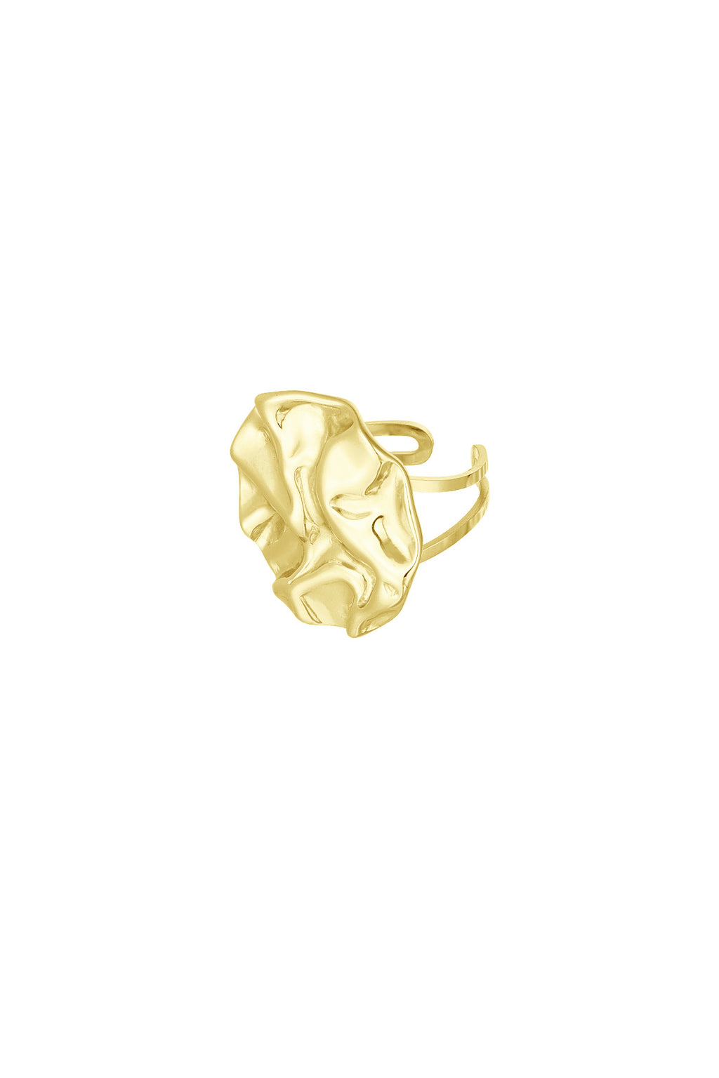 Ring statement structure round - Gold color