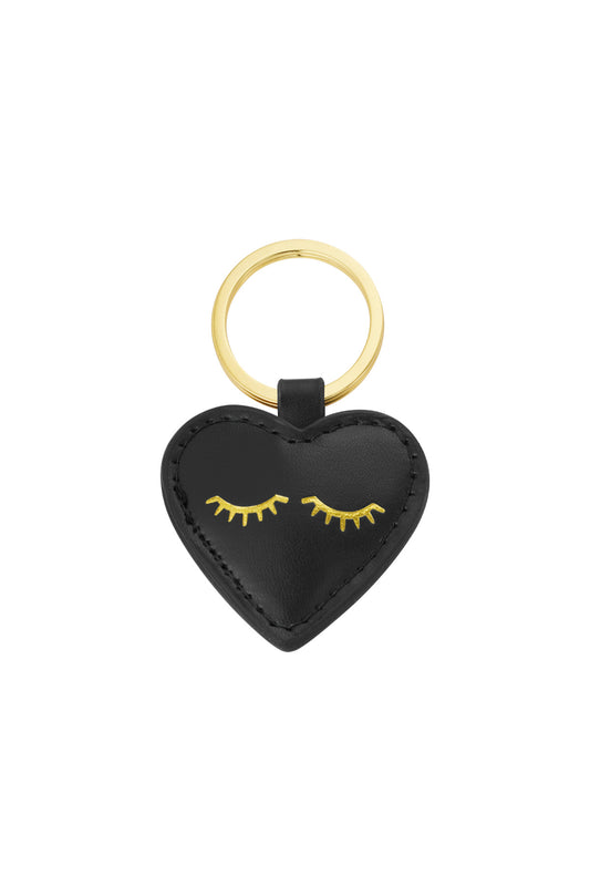 Keyring heartful smile - black