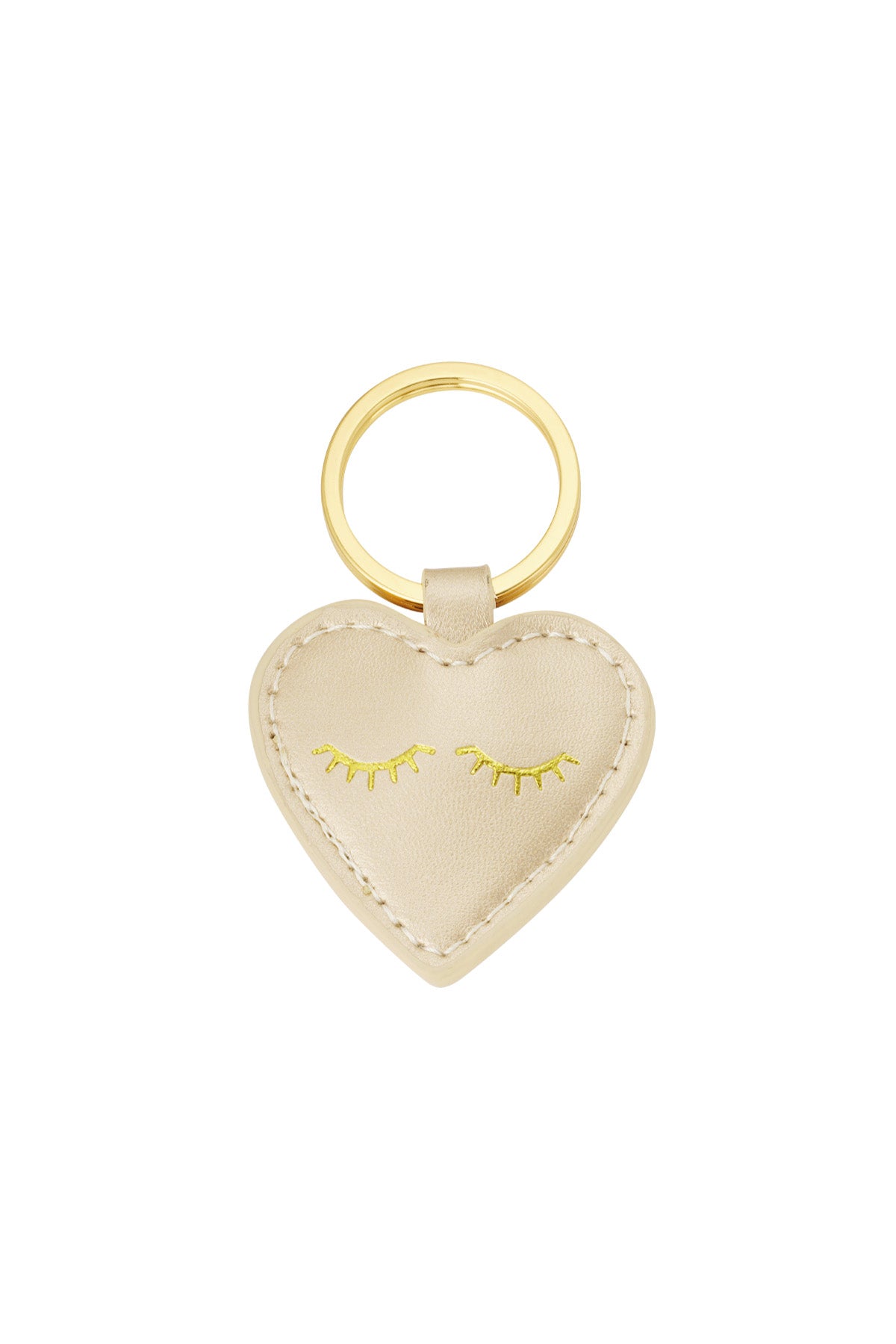 Keyring heartful smile - beige