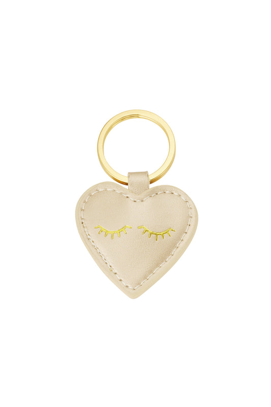 Keyring heartful smile - beige