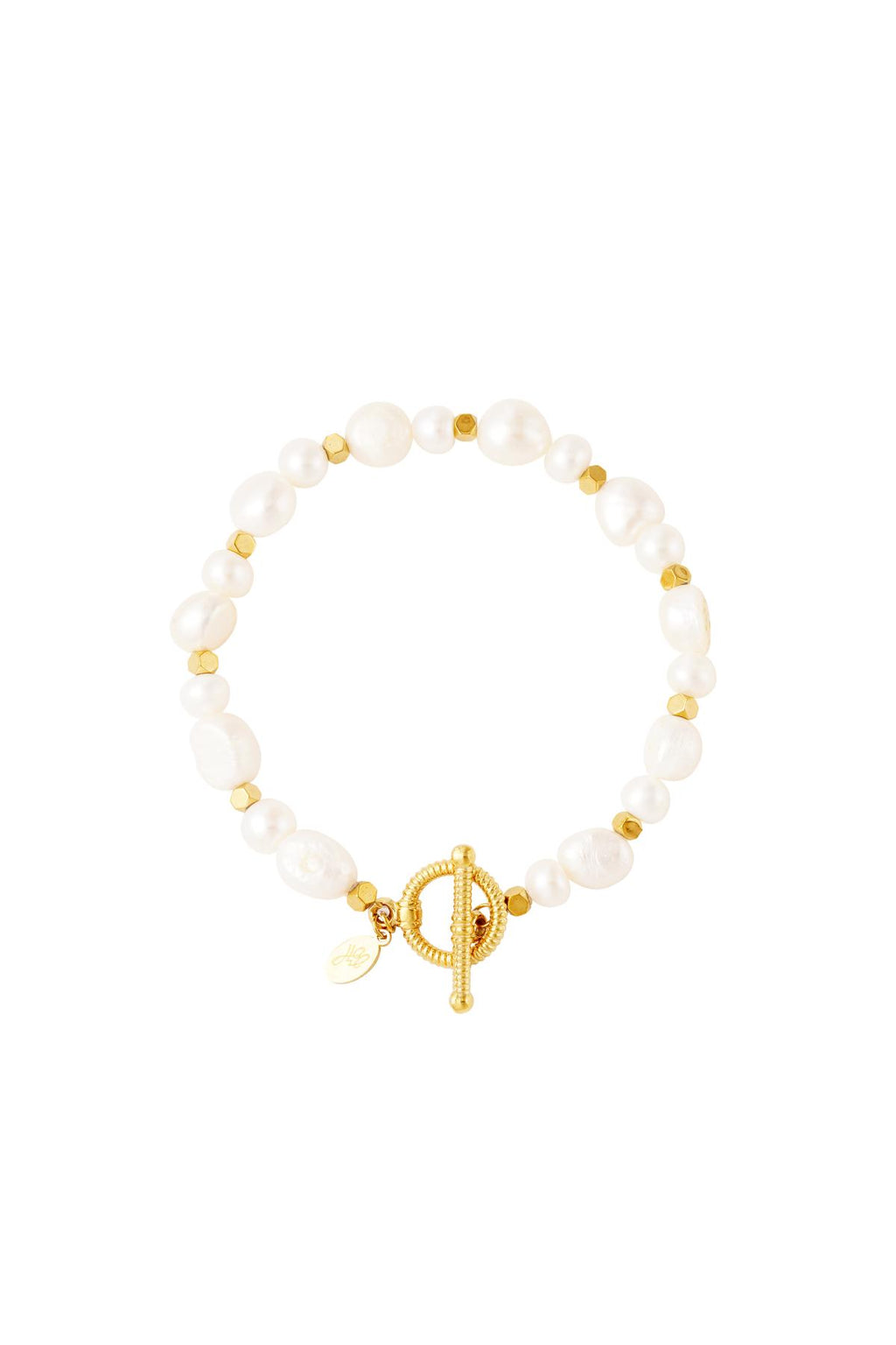 Roestvrij stalen armband parels Goud Stainless Steel