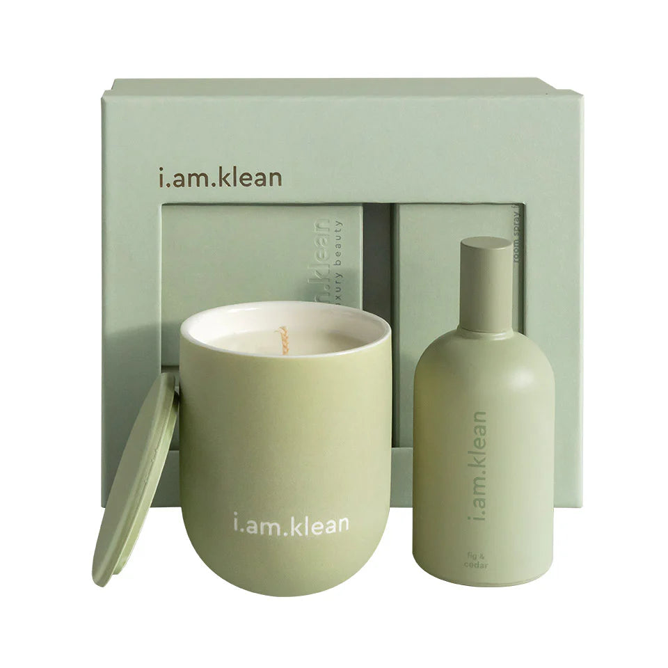 Giftbox roomspray & candle - fig & cedar