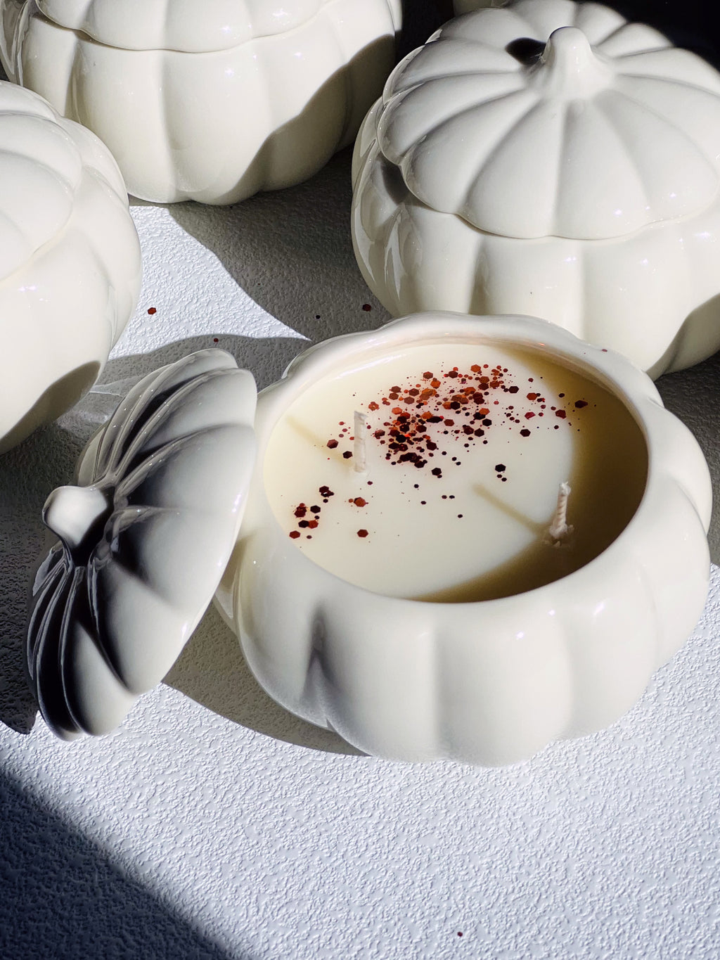 White Ceramic Pumpkin Jar
