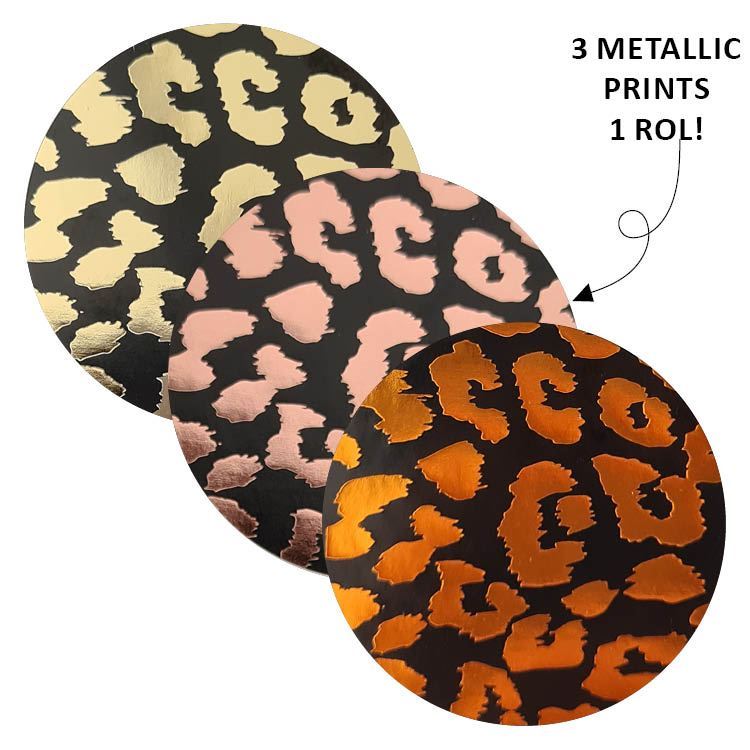 Sticker - Cheetah assorti 3-kleuren zwart - per 10