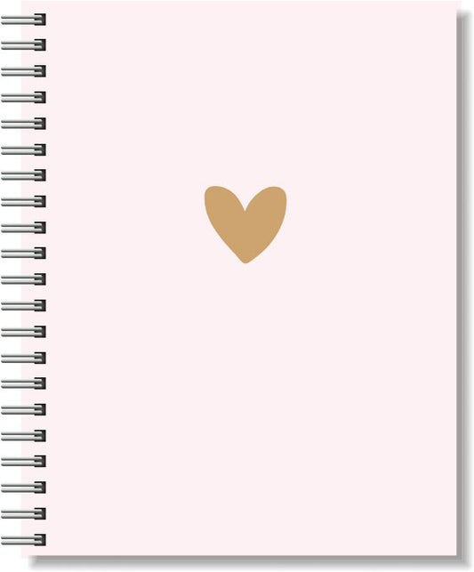 Notebook A5 Softcover | Pink & Brown Heart