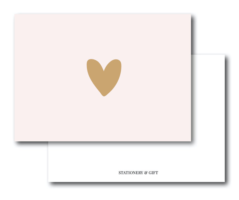 Minikaart Heart Pink & Brown