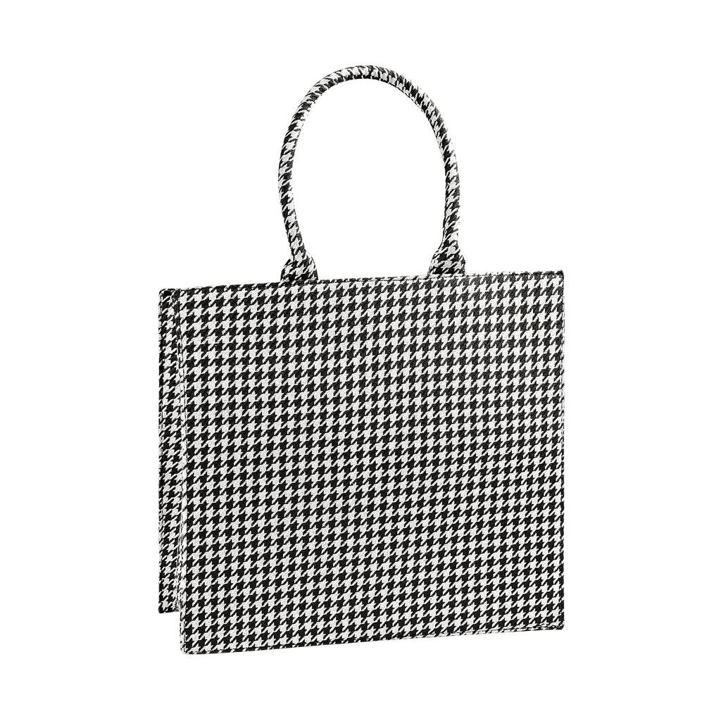 Pied de poule shopper - wit