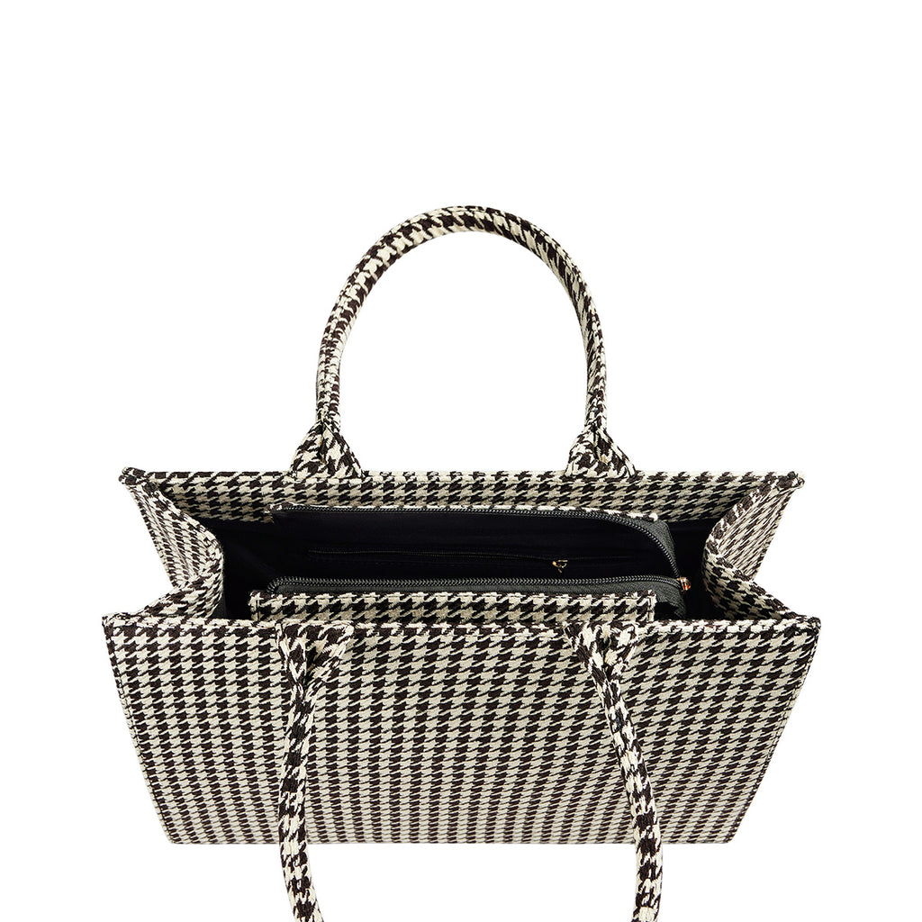 Pied de poule shopper - beige