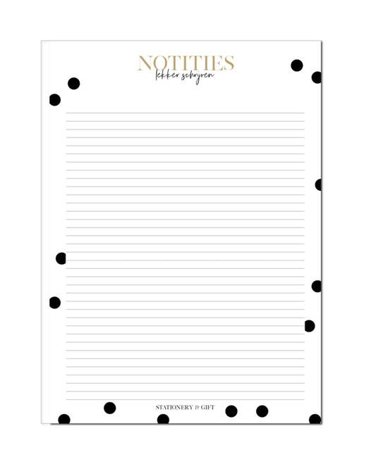 Schrijfblok A4 | Black Dots Awesome Notes