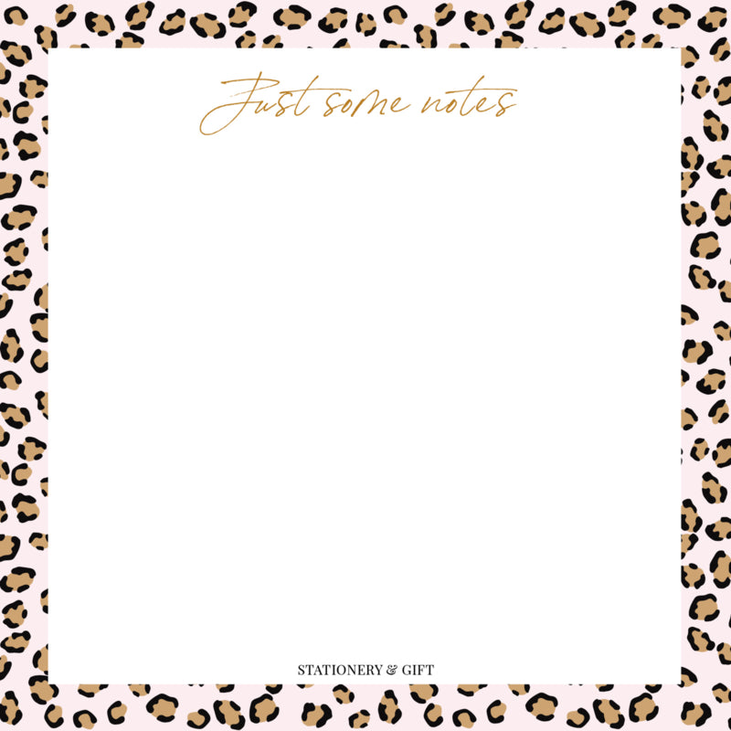 Pink leopard Notes Vierkant!