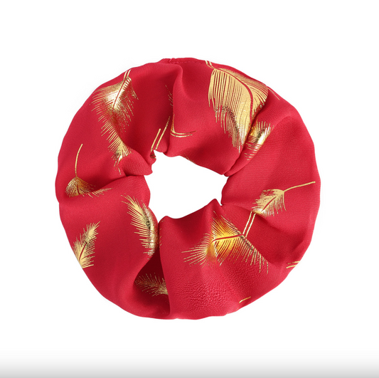 Scrunchie Golden Feather Rood